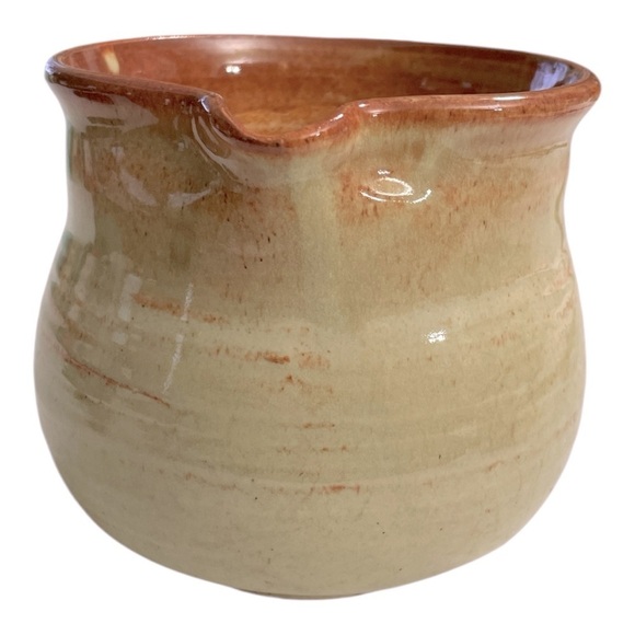 VTG Hand Thrown Rustic Cream and Brown Ceramic Pitcher signed by Artist - Picture 2 of 7